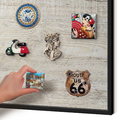 Panou magnetic mural decorativ cadru negru Textură de lemn