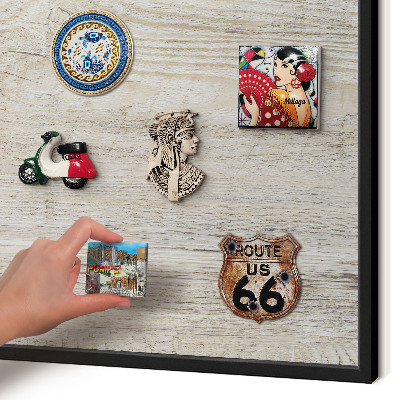 Panou magnetic mural decorativ cadru negru Textură de lemn