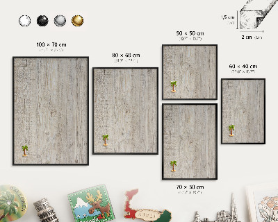 Panou magnetic mural decorativ cadru negru Textură de lemn