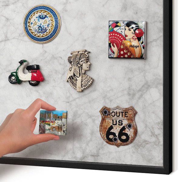 Panou magnetic mural decorativ cadru negru Marmură gri