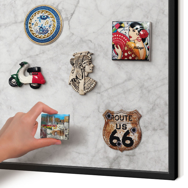 Panou magnetic mural decorativ cadru negru Marmură gri