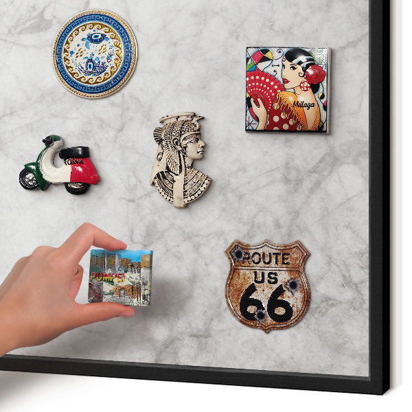 Panou magnetic mural decorativ cadru negru Marmură gri
