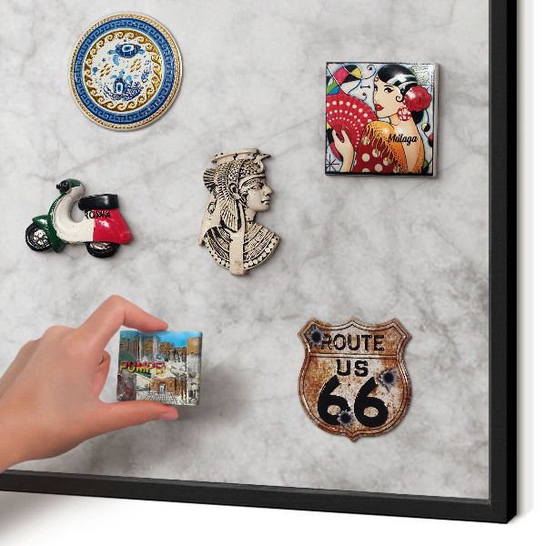 Panou magnetic mural decorativ cadru negru Marmură gri