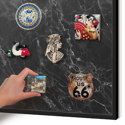 Panou magnetic mural decorativ cadru negru Marmură neagră