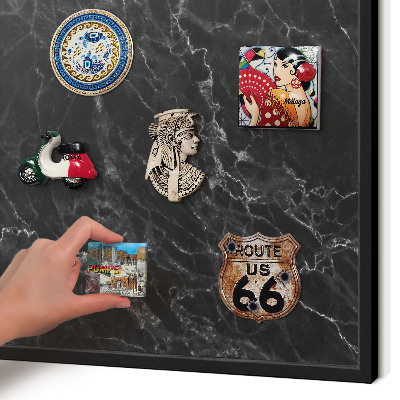 Panou magnetic mural decorativ cadru negru Marmură neagră