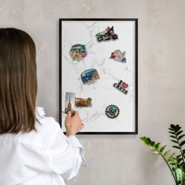 Panou magnetic mural decorativ cadru negru Model de marmură