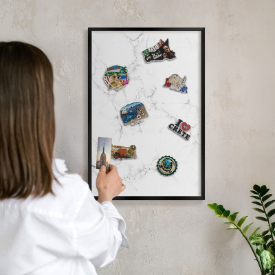 Panou magnetic mural decorativ cadru negru Model de marmură