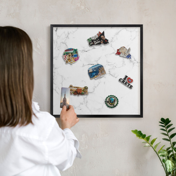 Panou magnetic mural decorativ cadru negru Model de marmură