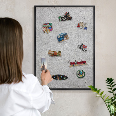 Panou magnetic mural decorativ cadru negru Textură gri
