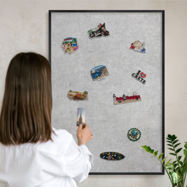 Panou magnetic mural decorativ cadru negru Textură gri