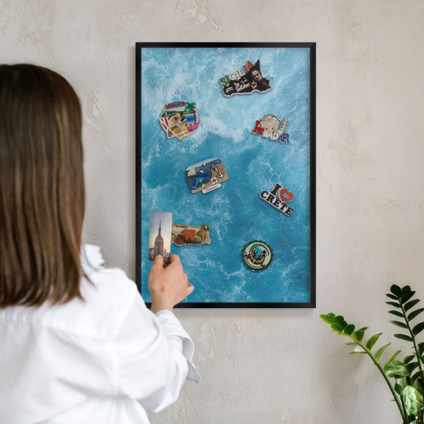 Panou magnetic mural decorativ cadru negru Valurile oceanului