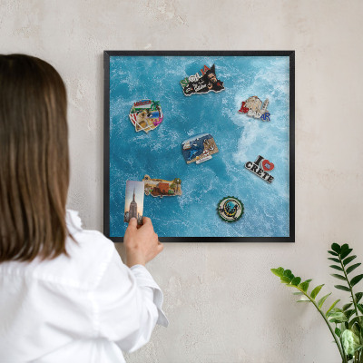 Panou magnetic mural decorativ cadru negru Valurile oceanului