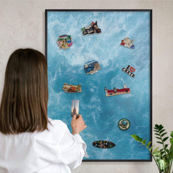 Panou magnetic mural decorativ cadru negru Valurile oceanului