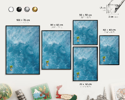 Panou magnetic mural decorativ cadru negru Valurile oceanului