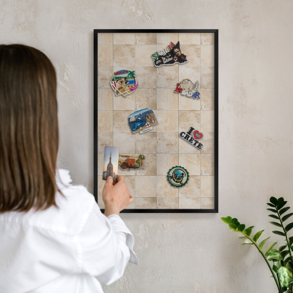 Panou magnetic mural decorativ cadru negru Eleganță neutră