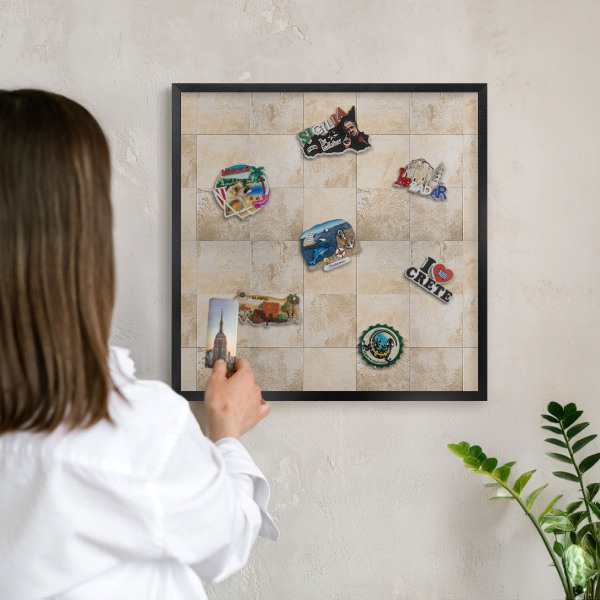Panou magnetic mural decorativ cadru negru Eleganță neutră