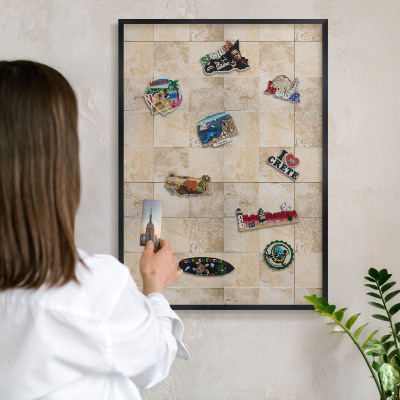 Panou magnetic mural decorativ cadru negru Eleganță neutră