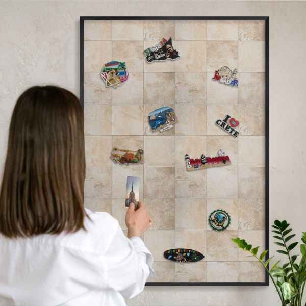 Panou magnetic mural decorativ cadru negru Eleganță neutră