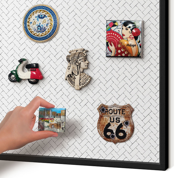 Panou magnetic mural decorativ cadru negru Spiță albă