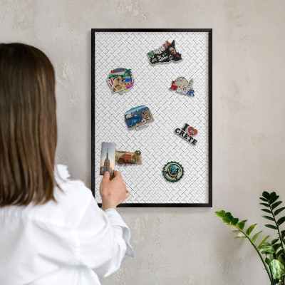 Panou magnetic mural decorativ cadru negru Spiță albă