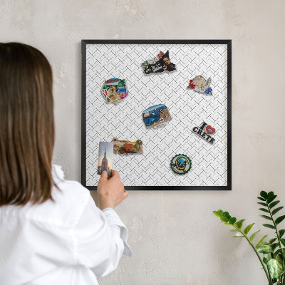 Panou magnetic mural decorativ cadru negru Spiță albă