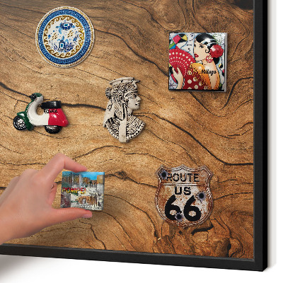 Panou magnetic mural decorativ cadru negru Fibre de lemn