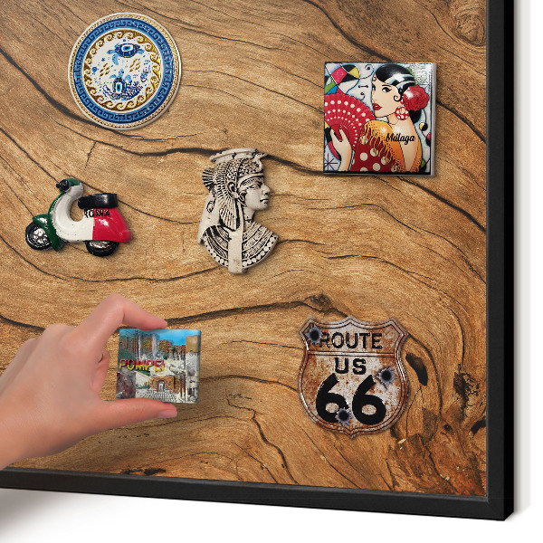 Panou magnetic mural decorativ cadru negru Fibre de lemn