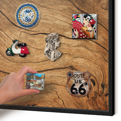 Panou magnetic mural decorativ cadru negru Fibre de lemn
