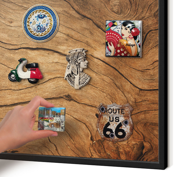 Panou magnetic mural decorativ cadru negru Fibre de lemn