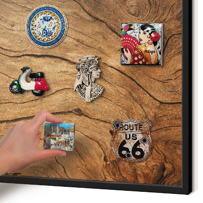 Panou magnetic mural decorativ cadru negru Fibre de lemn