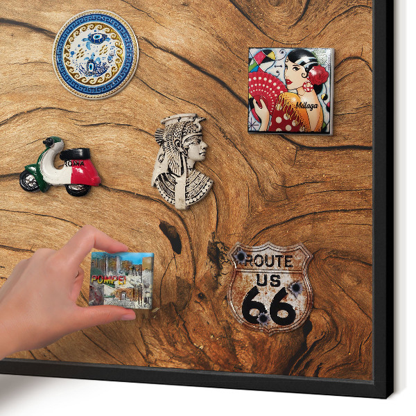 Panou magnetic mural decorativ cadru negru Fibre de lemn