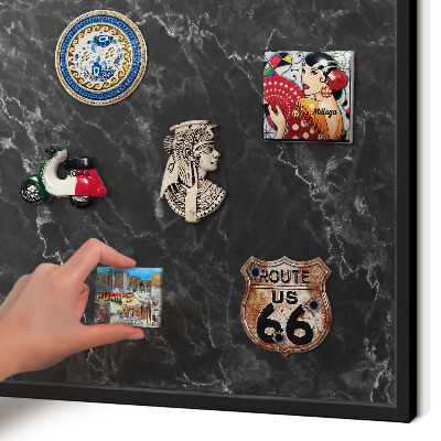 Panou magnetic mural decorativ cadru negru Eleganța marmurei