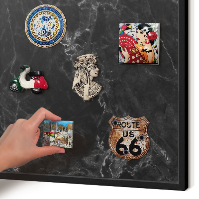 Panou magnetic mural decorativ cadru negru Eleganța marmurei