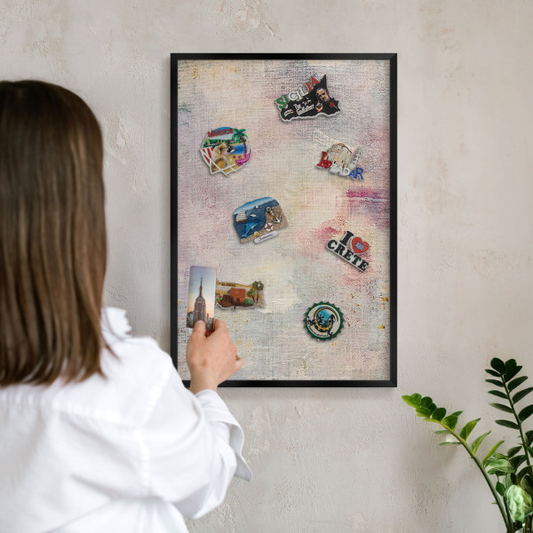 Panou magnetic mural decorativ cadru negru Abstracție pastelată