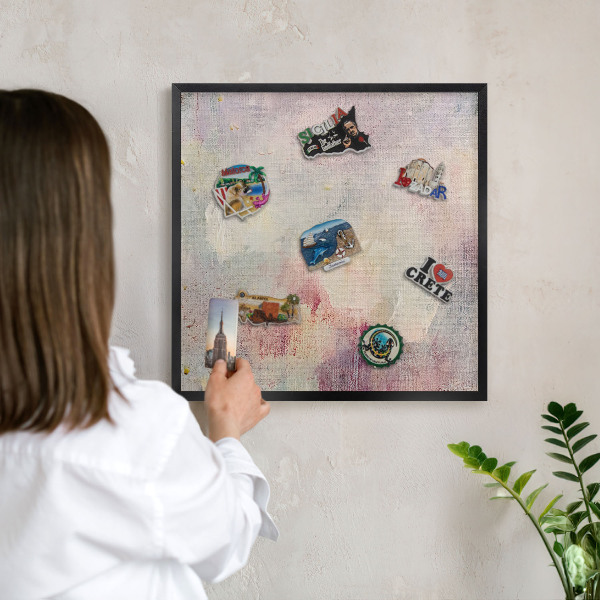 Panou magnetic mural decorativ cadru negru Abstracție pastelată