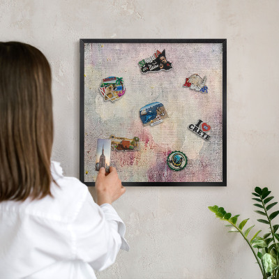 Panou magnetic mural decorativ cadru negru Abstracție pastelată