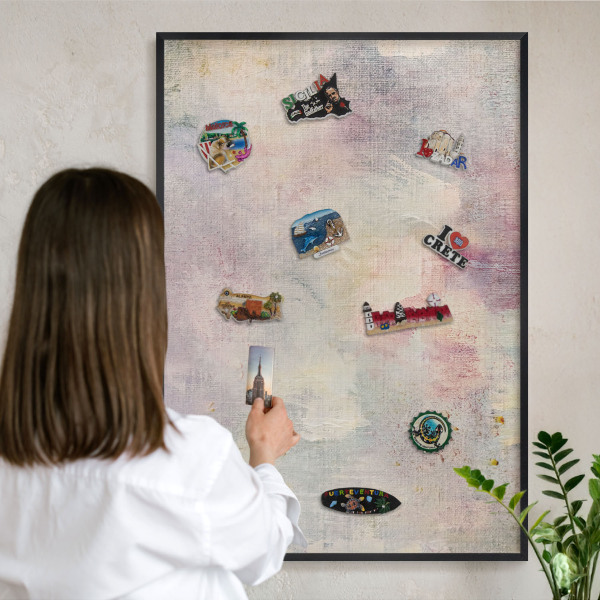 Panou magnetic mural decorativ cadru negru Abstracție pastelată