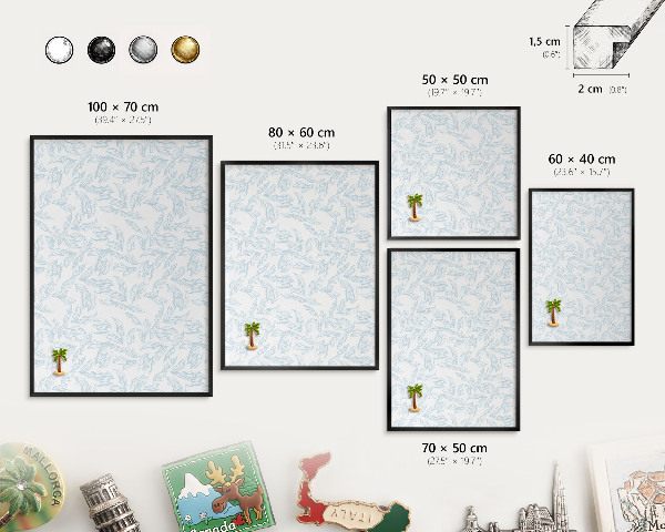 Panou magnetic mural decorativ cadru negru Temă luminoasă
