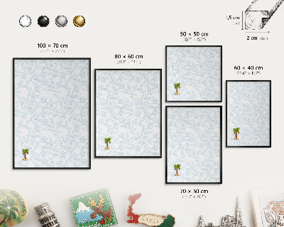 Panou magnetic mural decorativ cadru negru Temă luminoasă