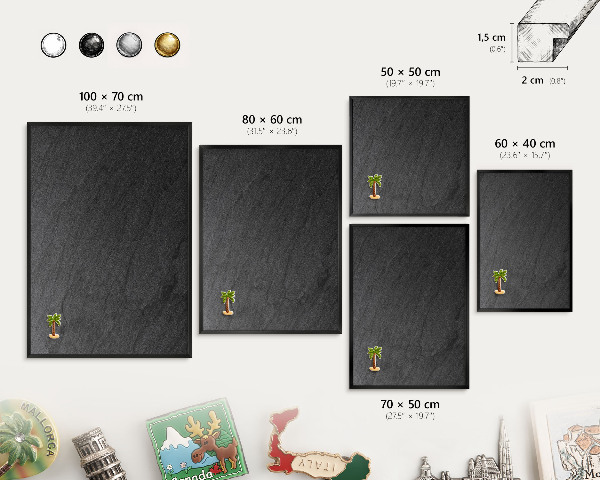 Panou magnetic mural decorativ cadru negru Textură neagră