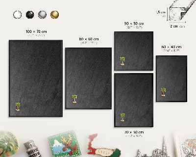Panou magnetic mural decorativ cadru negru Textură neagră