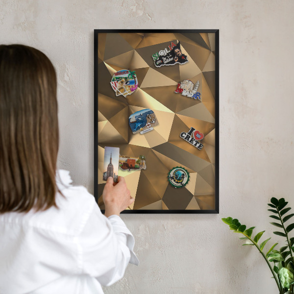 Panou magnetic mural decorativ cadru negru Geometrie caldă