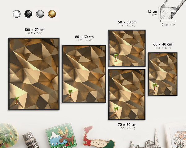 Panou magnetic mural decorativ cadru negru Geometrie caldă