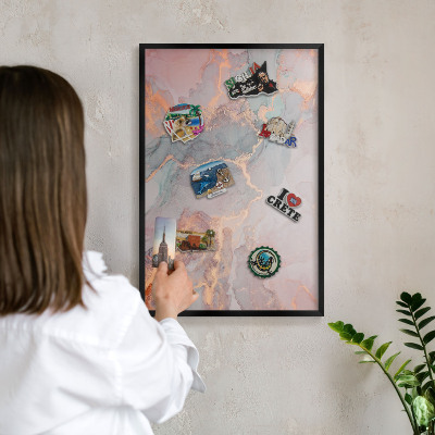 Panou magnetic mural decorativ cadru negru Abstracție colorată
