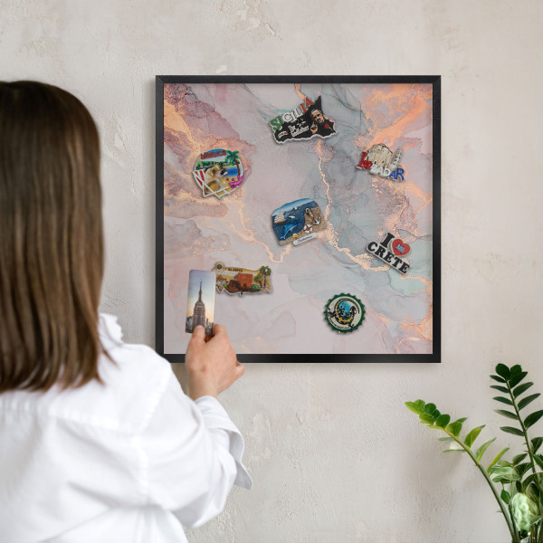 Panou magnetic mural decorativ cadru negru Abstracție colorată