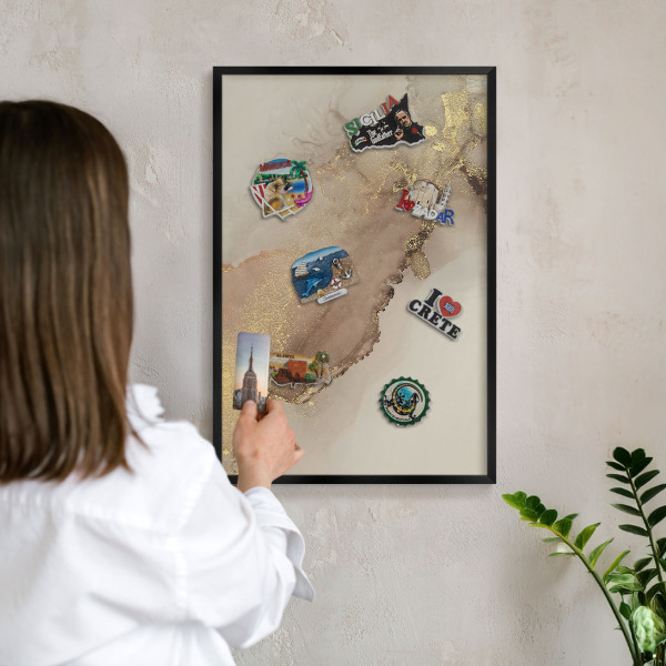 Panou magnetic mural decorativ cadru negru Strălucire elegantă