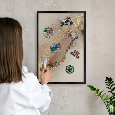 Panou magnetic mural decorativ cadru negru Strălucire elegantă