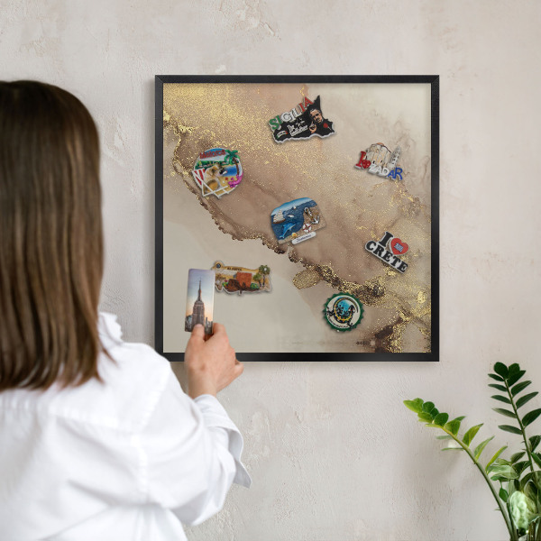 Panou magnetic mural decorativ cadru negru Strălucire elegantă