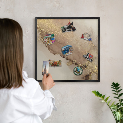 Panou magnetic mural decorativ cadru negru Strălucire elegantă