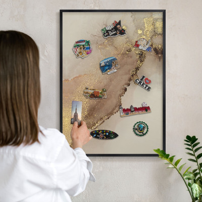 Panou magnetic mural decorativ cadru negru Strălucire elegantă